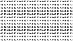 Tricky Optical Illusion IQ Test: Find the Inverted 45 Hidden Among 43s
