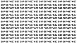 Optical Illusion Challenge: Find the Inverted 687 Hidden Among Identical 687s in 7 Seconds