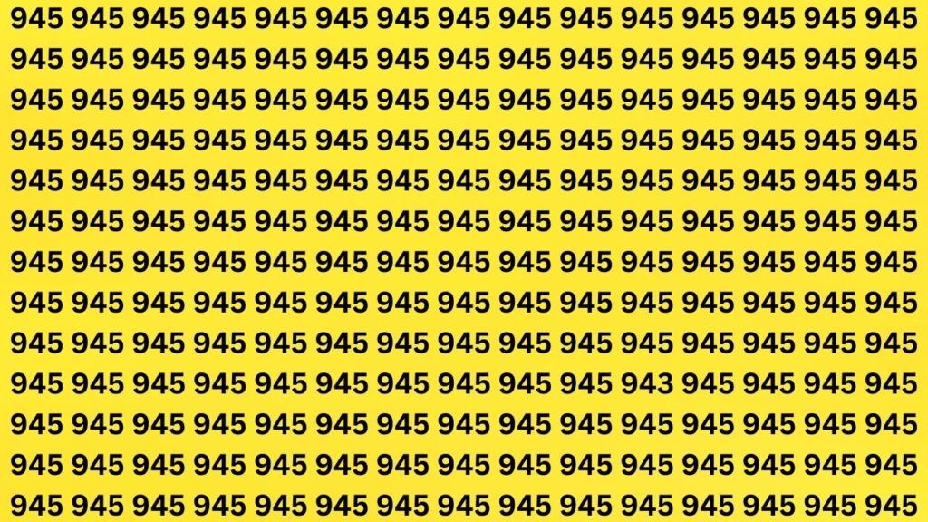 Find the Hidden Number 943 Among 945s