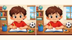 Spot the Difference Test Challenges You to Find 3 Changes in the Boy Drawing