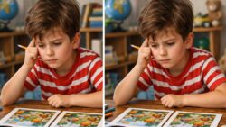 Spot the Difference Test Pushes Focus in This Tricky Boy Drawing Image